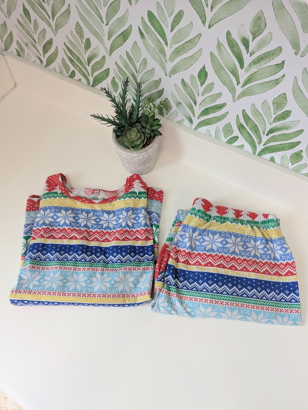 Place Red Multi Holiday Fair Isle Pajama Set XXL Unisex - Picture 2 of 3